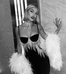 Midnight Alloy Celebrity Slit Dress - NOIRPYJAMA