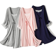 2-Piece Breastfeeding Pyjama Set For Pregnant Women - NOIRPYJAMA