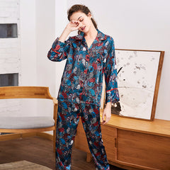 Spinning Silk 2-Piece Pyjama Set – Soft Polyester Sleepwear - NOIRPYJAMA