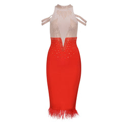 Off-Shoulder Feather Mini Dress - NOIRPYJAMA