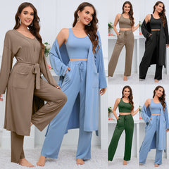 -Piece Loungewear Set with Cardigan – Comfortable & Stylish - NOIRPYJAMA