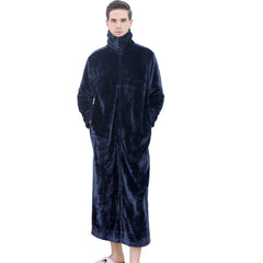 Plus Size Flannel Warm One-piece Nightgown Pyjama For Men Winter - NOIRPYJAMA