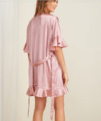 ruffled sexy home dressing gown - NoirPyjamas