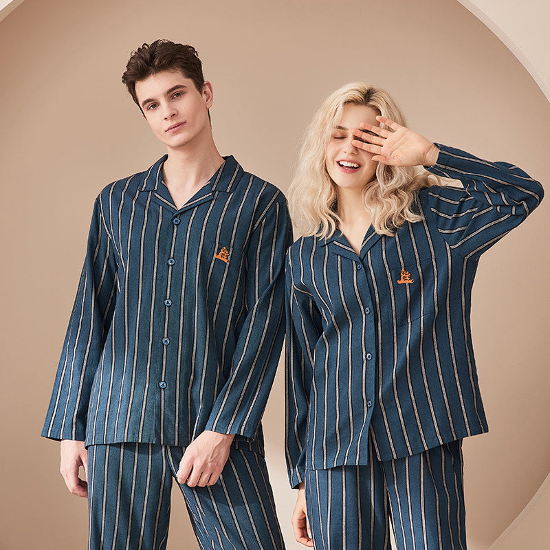 Couple Home Thickened Cotton Pyjamas - NoirPyjamas