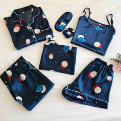 Silk Striped 7-Piece Set Loungewear - NOIRPYJAMA