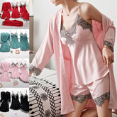 5 Piece Pyjama Sets Kimono Robes Sets With Camisole And Pants - NoirPyjamas