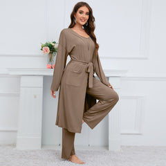 -Piece Loungewear Set with Cardigan – Comfortable & Stylish - NOIRPYJAMA