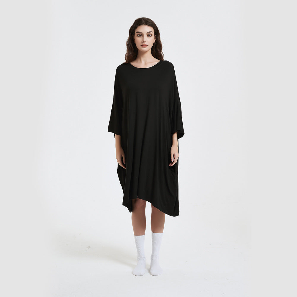 Fashionable Short-sleeved Printed Nightgown - NoirPyjamas