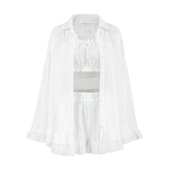 Casual Cotton Jacquard Pyjama 3-Piece Set - NOIRPYJAMA