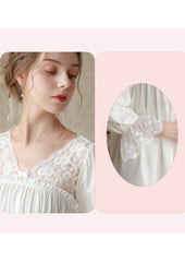 Lounge Gown – Soft Cotton V-Neck – Women’s - NOIRPYJAMA