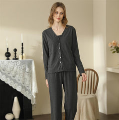 Homewear With Braces Cardigan French Style Three-piece Pajamas For Women - NoirPyjamas