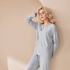Fashionable Out & In-Pyjama 2-Piece Set – Modal & Cotton Lounge Set - NOIRPYJAMA