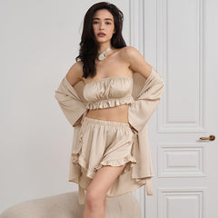 Luxe Love 3-Piece Pyjama Set – Comfortable & Versatile - NOIRPYJAMA