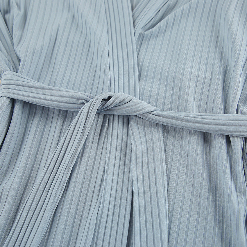 Women’s Nightgown Set – Three-Piece Thin Sling & Long Sleeve