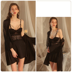 Lace Sheer Underwire Push Up Pajama Breast Pad - NoirPyjamas