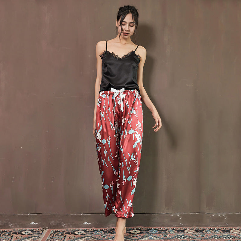 Two-piece Fashion Printed Pyjama Suspenders - NoirPyjamas