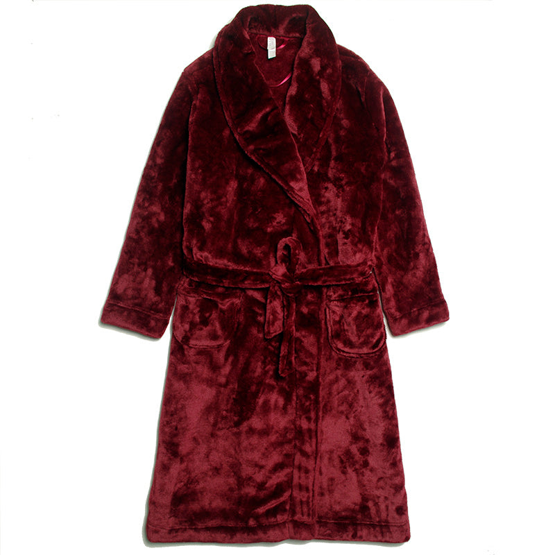 Mink Fleece Home Night Gown Bathrobes - NoirPyjamas
