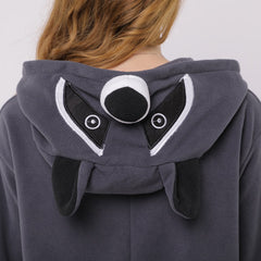 Unisex Raccoon Cartoon Pyjama – One-Piece Polar Fleece Sleepwear