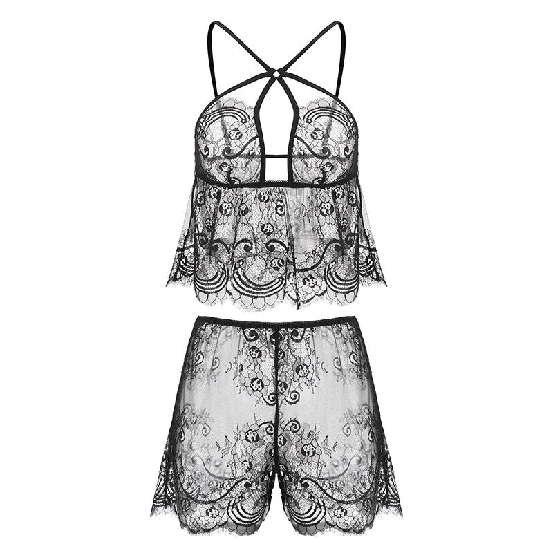 Lace backless Pyjama - NoirPyjamas