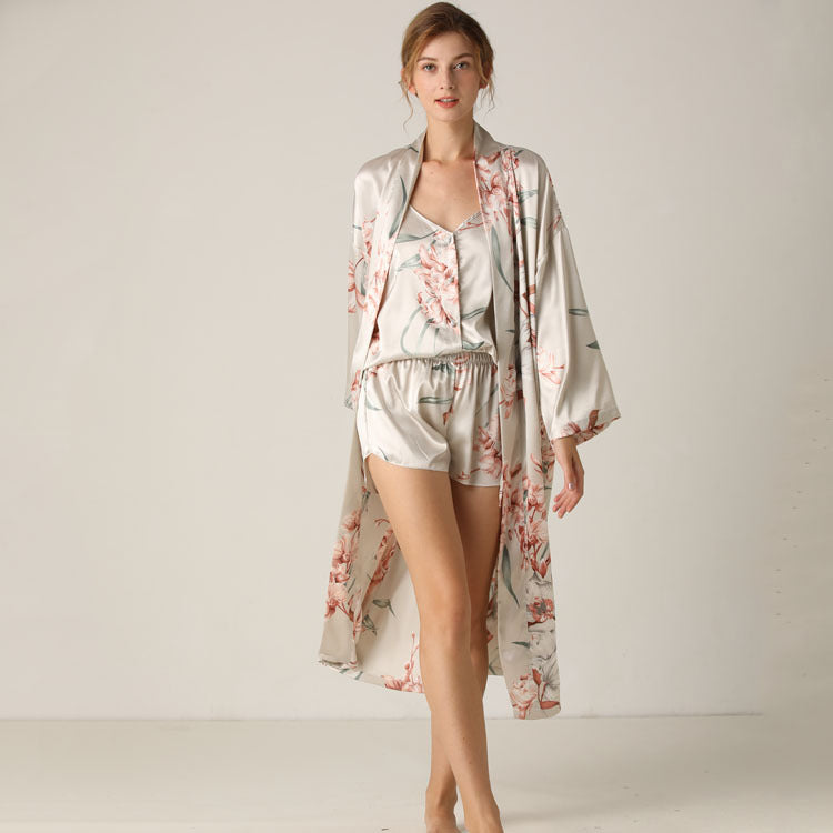 Soft Colours Floral Pyjama 3 Piece Set - NoirPyjamas