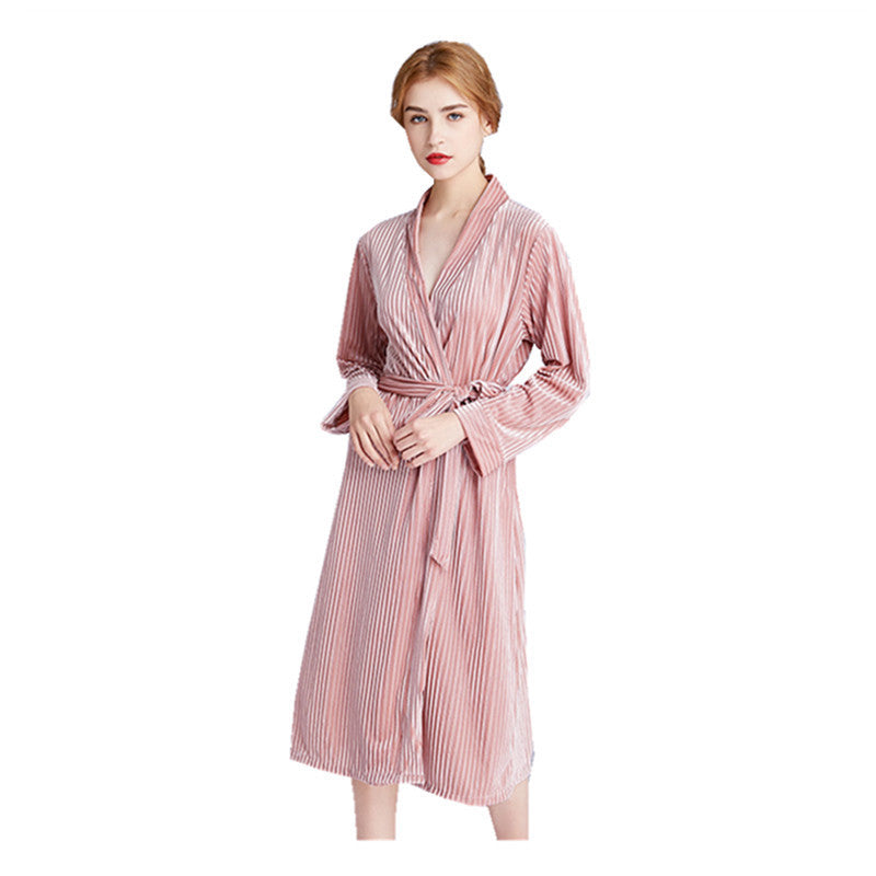 Ladies' long sleeved velvet gown - NoirPyjamas