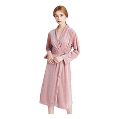 Ladies' long sleeved velvet gown - NoirPyjamas