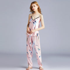 Silk-Look Sling 2-Piece Pyjama Set – Lightweight Women’s Sleepwear