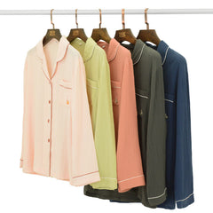 Couple Double-Layer Crepe Cotton Pyjamas