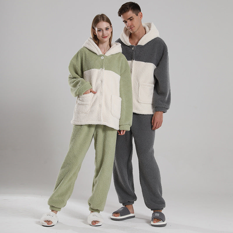 Couple’s Coral Velvet Pyjama Set – Men’s & Women’s Loungewear - NOIRPYJAMA