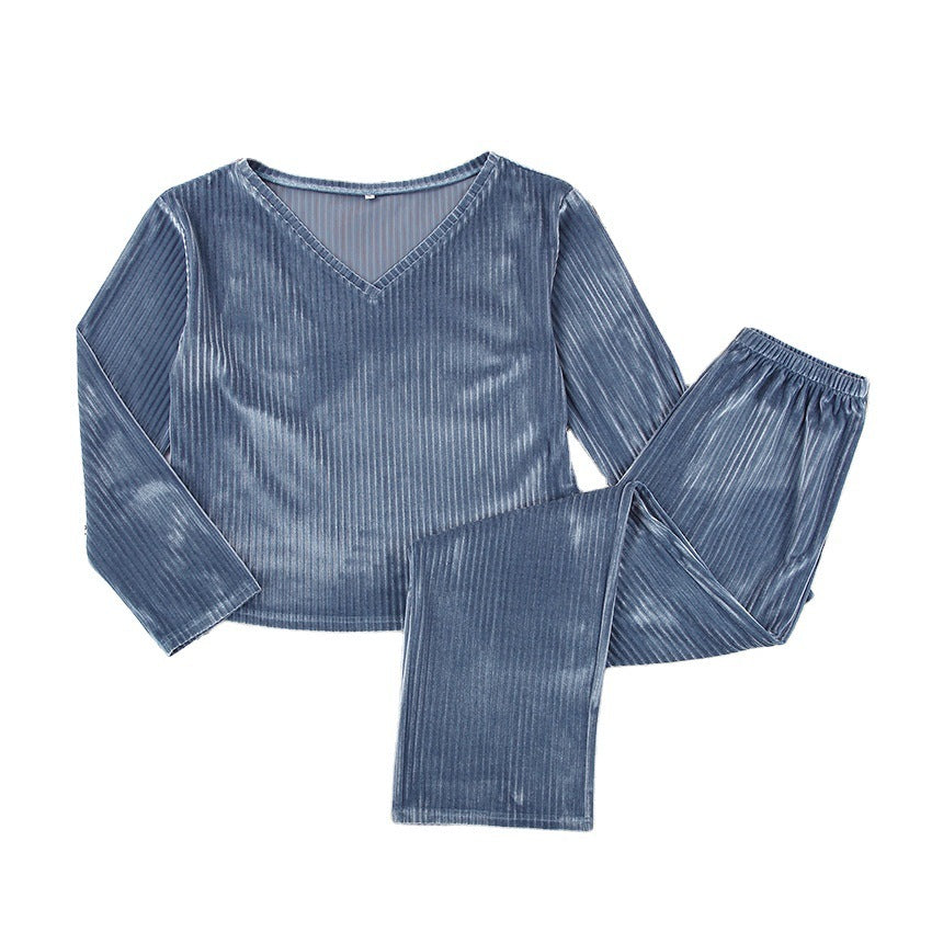Luxury Stripe Velvet Pyjama Set