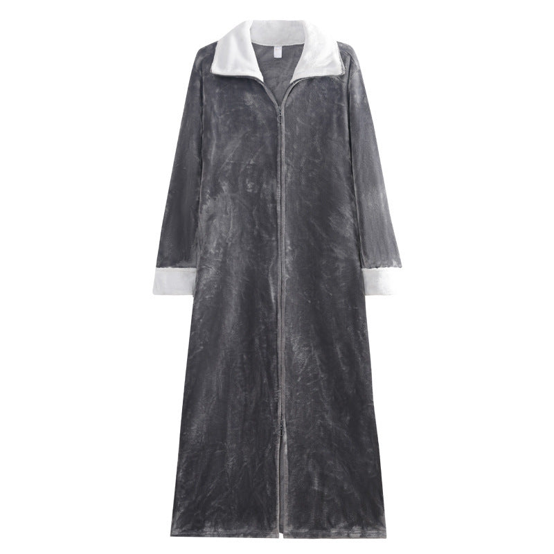 Plus Size Flannel Warm One-piece Nightgown Pyjama For Men Winter