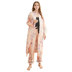 Fashion 3  Piece Set Sling Print Pyjamas Mid Length Loungewear - NoirPyjamas
