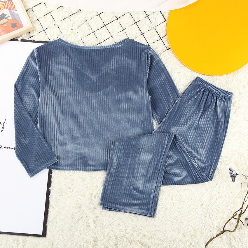 Luxury Stripe Velvet Pyjama Set