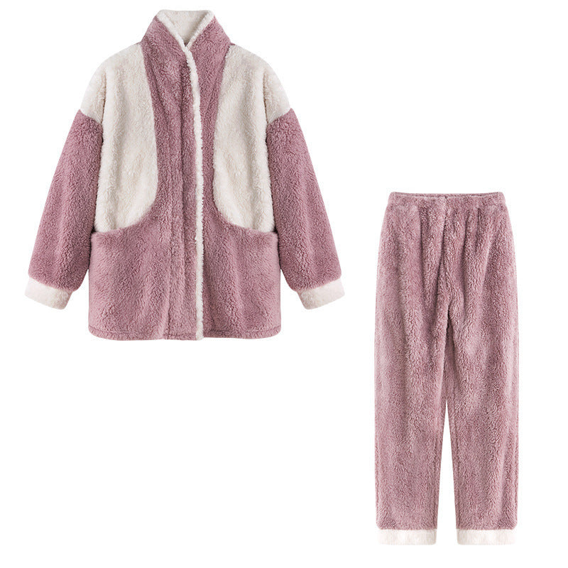 Couple’s Long Sleeve Flannel Pyjamas – Warm Matching Winter Sleepwear