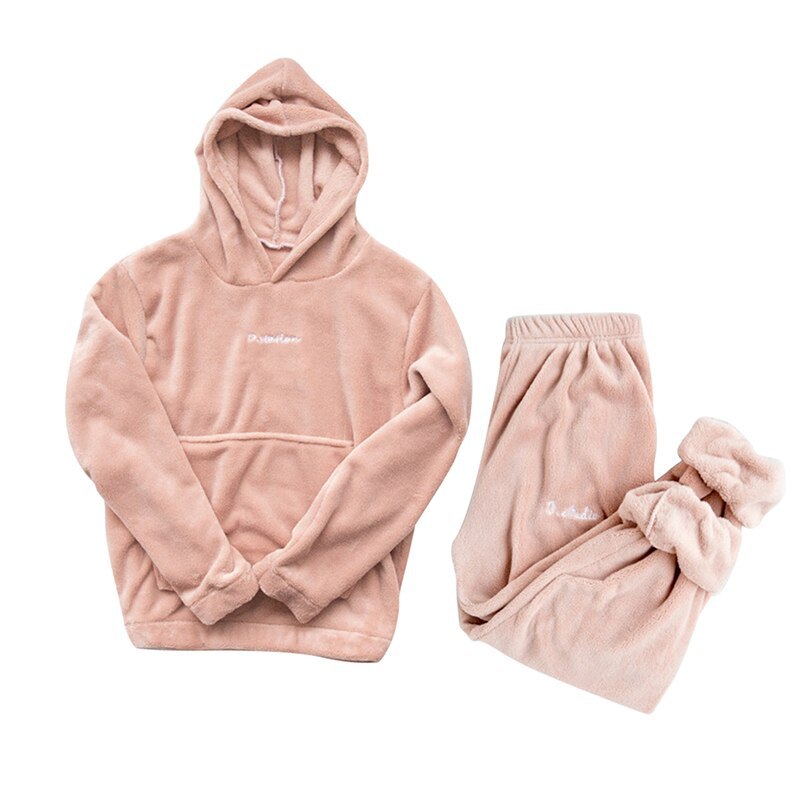 Coral fleece couple pyjamas - NoirPyjamas