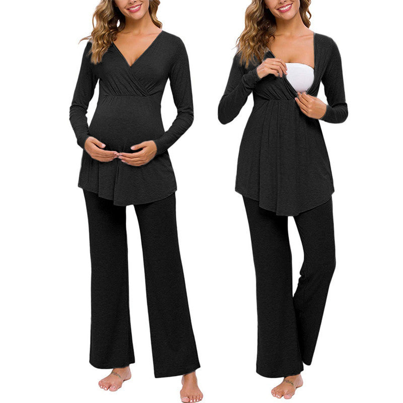 Nursing 2-Piece Maternity Pyjama Set - NOIRPYJAMA