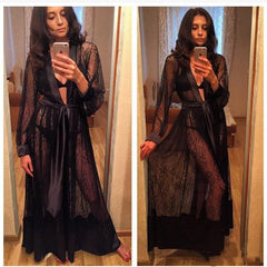 Mopping Cardigan Skirt Pajama Jacket - NoirPyjamas