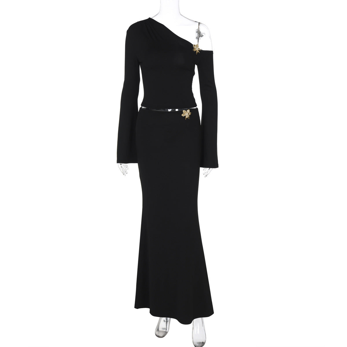 Oblique Bloom Two-Piece Skirt Set - NOIRPYJAMA