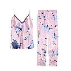 Silk-Look Sling 2-Piece Pyjama Set – Lightweight Women’s Sleepwear