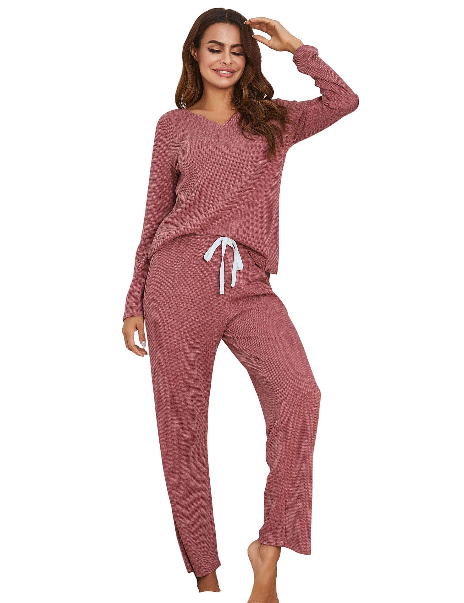 Long Sleeve Lounge Suit – Breathable Striped Comfort Wear