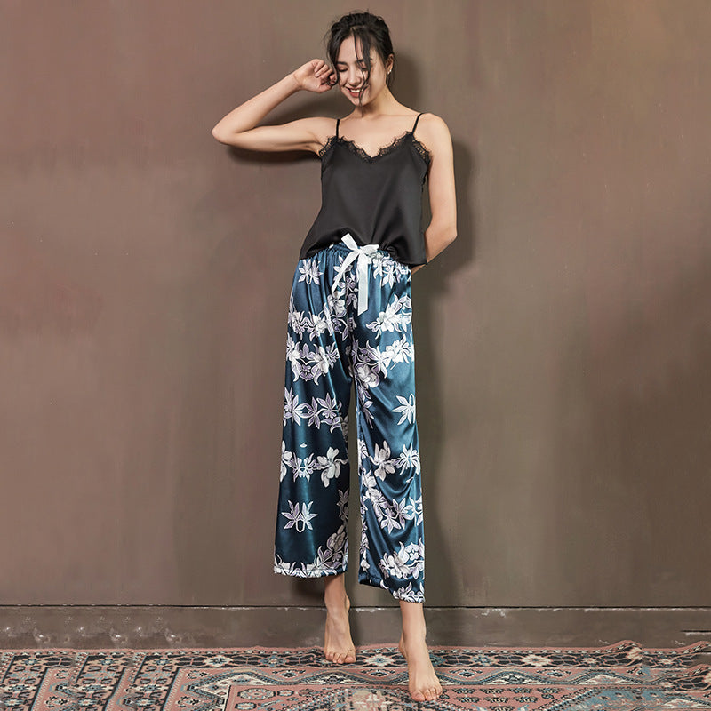 Two-piece Fashion Printed Pyjama Suspenders - NoirPyjamas