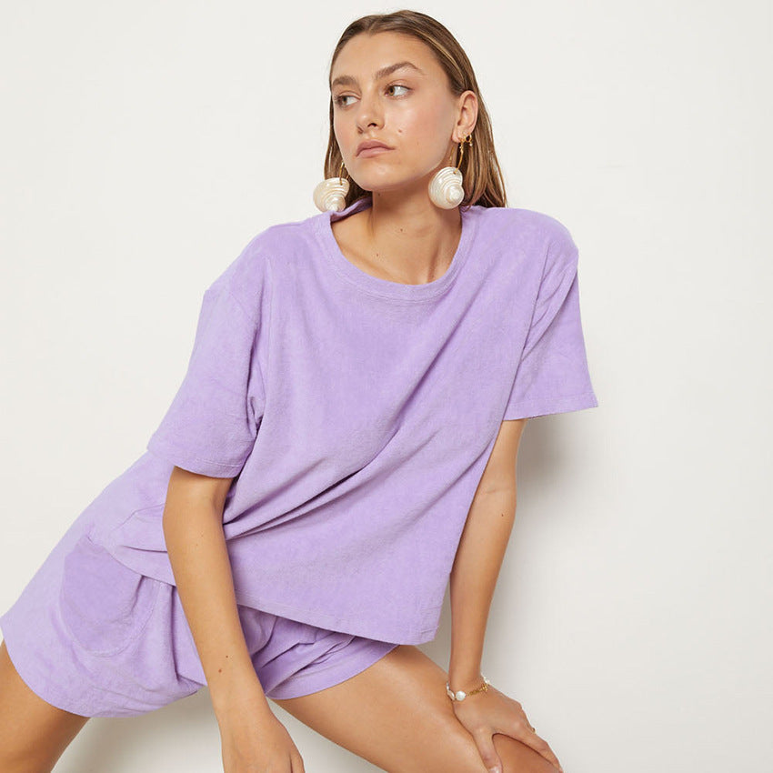 Simple Style Short Sleeve Pyjama Set – Lightweight & Comfortable
