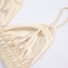 Elegant Satin Long Sleeve Pyjama 3 Piece Set for Women