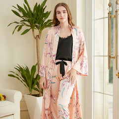 Fashion 3  Piece Set Sling Print Pyjamas Mid Length Loungewear - NoirPyjamas