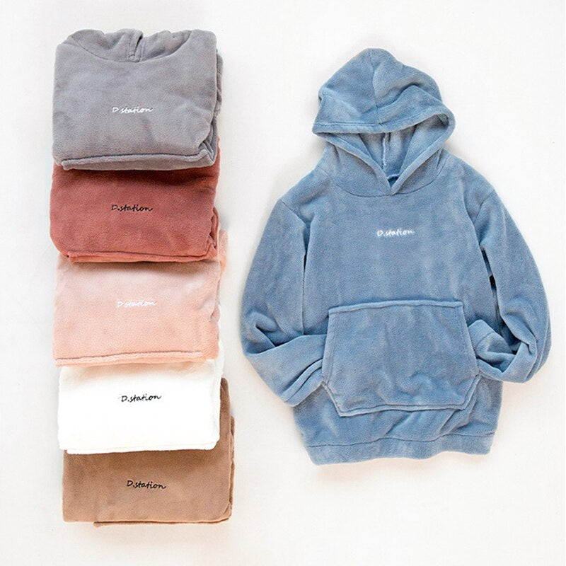 Coral fleece couple pyjamas - NoirPyjamas