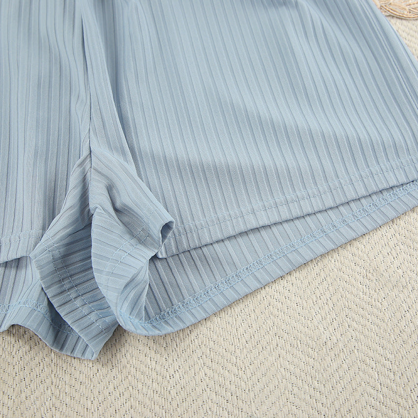 Women’s Nightgown Set – Three-Piece Thin Sling & Long Sleeve
