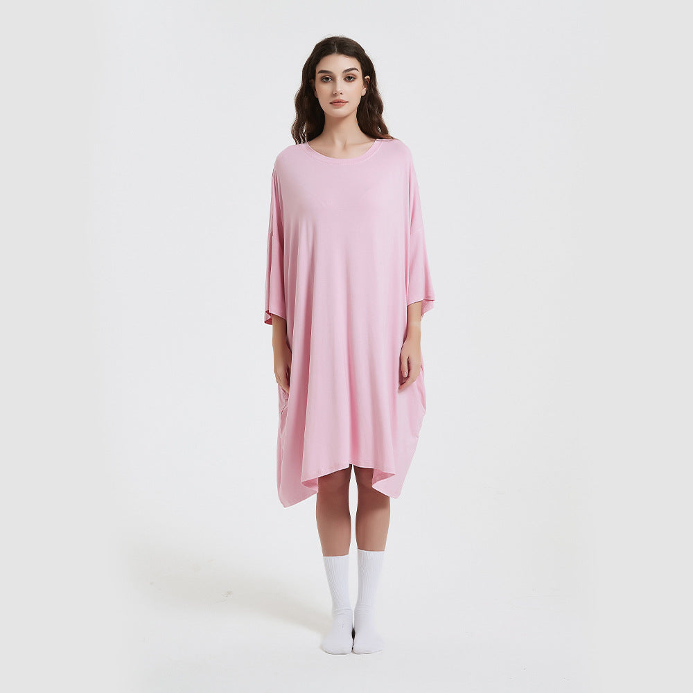Fashionable Short-sleeved Printed Nightgown