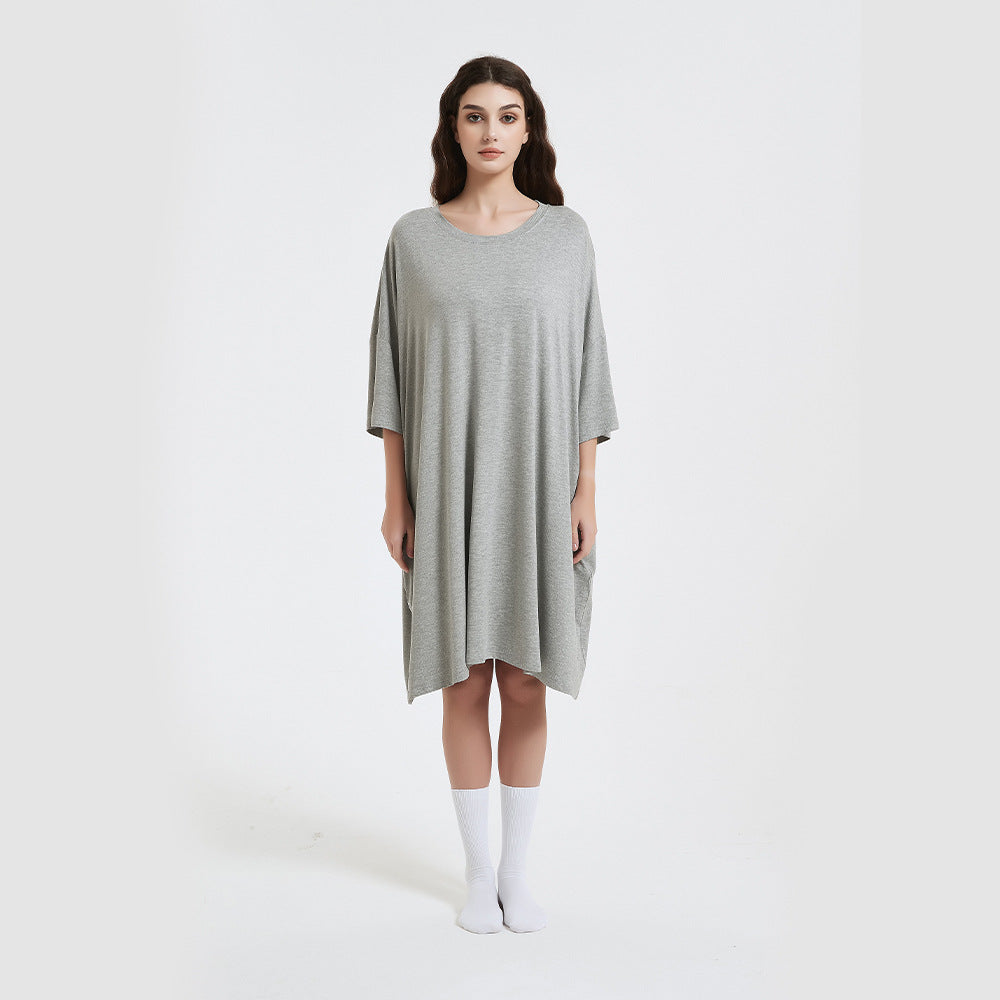 Fashionable Short-sleeved Printed Nightgown