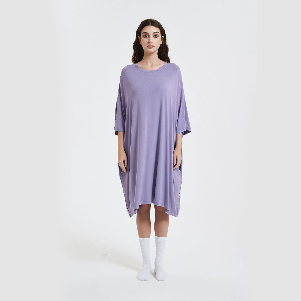 Fashionable Short-sleeved Printed Nightgown