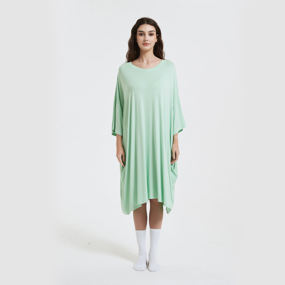Fashionable Short-sleeved Printed Nightgown